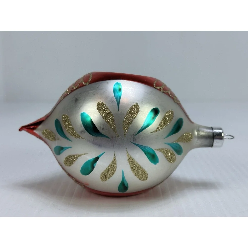 XL  Vintage  Mercury Glass Christmas Ornament   5.5